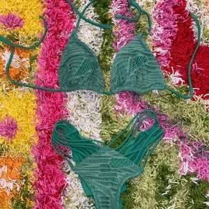 Luli Fama green bikini